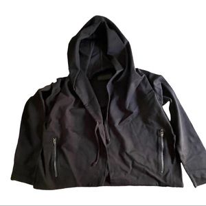 Blank NYC Drawstring Hooded Jacket. Size M. Black. Brand new. Rayon, nylon.